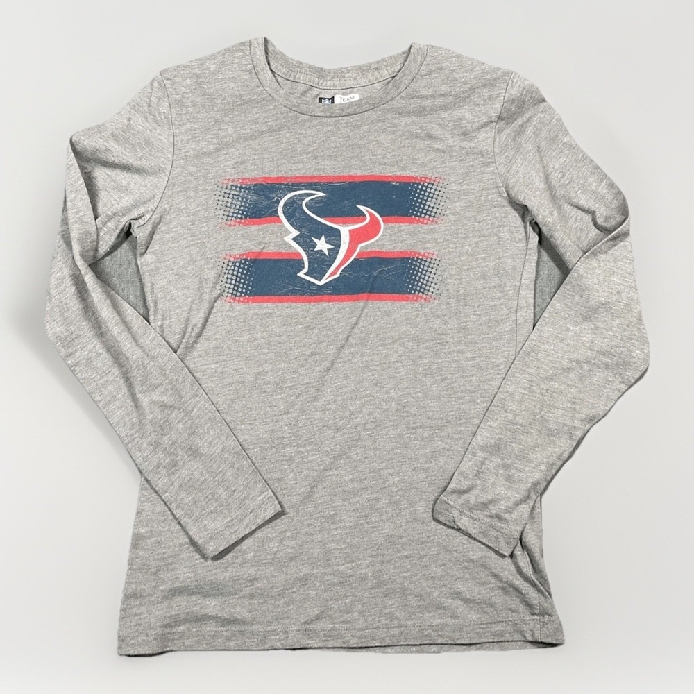 Houston Texans Long Sleeve Tee Womens S NFL Gray Football Fan Game Day Shirt